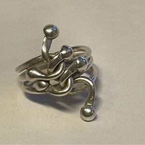 Sterling Knotted Style Ring 6.96g, Size 6